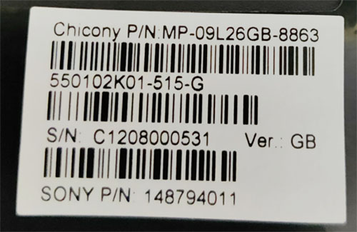 Sony keyboard part number identification