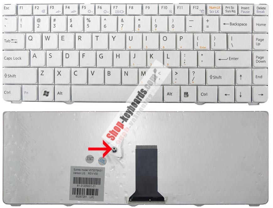 Sony VAIO PCG-7154L Keyboard replacement