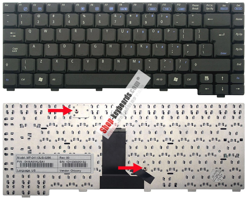 Asus MP-04113US-5284 Keyboard replacement