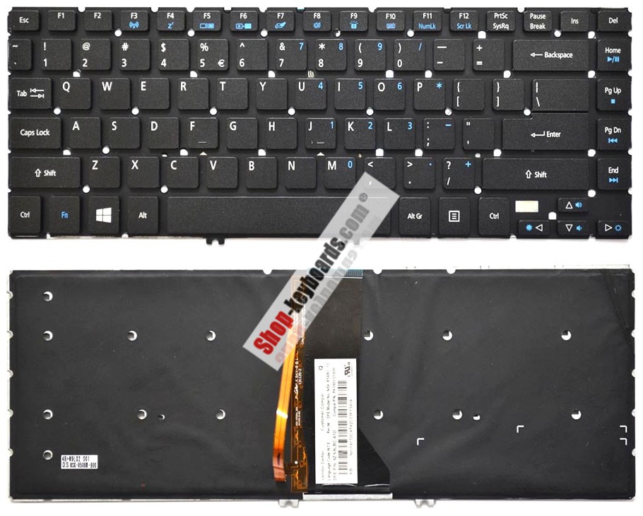 Acer Aspire R7-571-53338G75ass Keyboard replacement