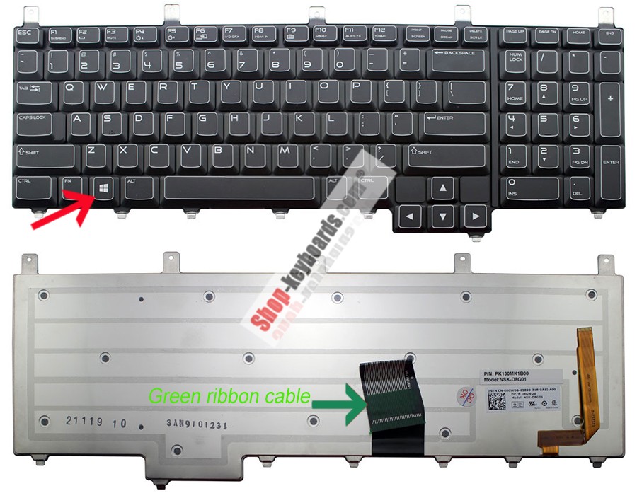 Dell 0CGFYH Keyboard replacement