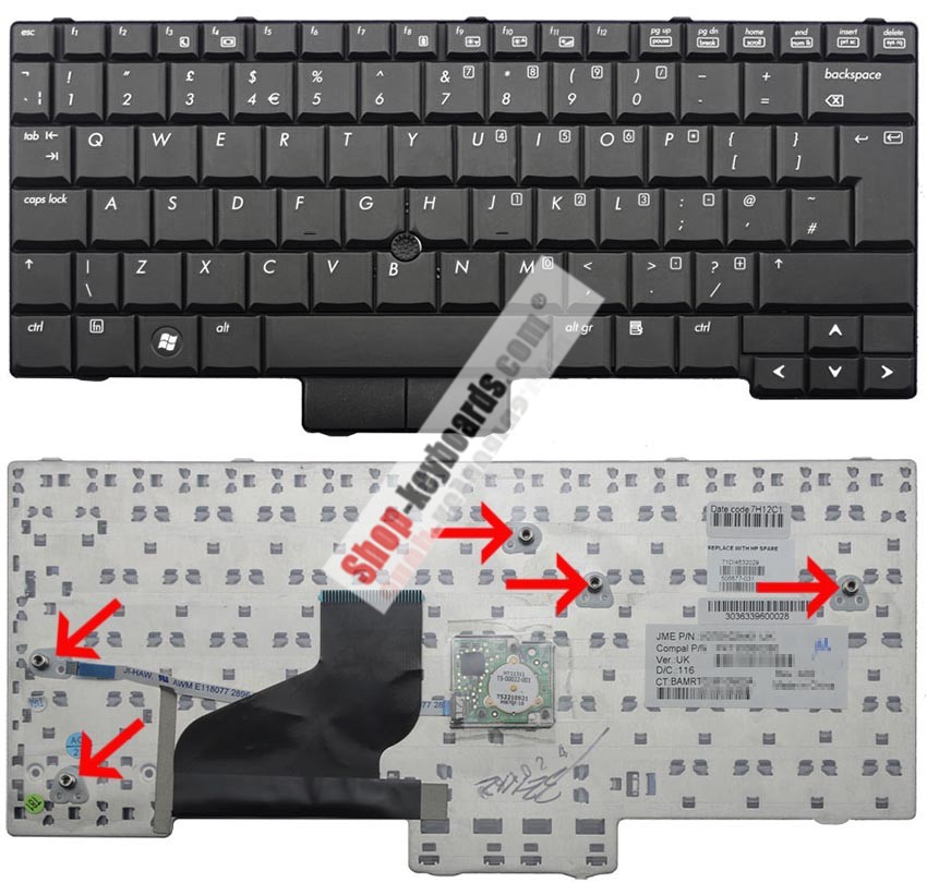 HP EliteBook 2533t Keyboard replacement