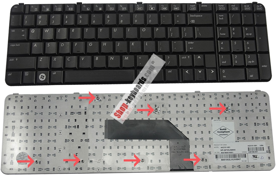 HP Pavilion HDX9000T CTO Keyboard replacement