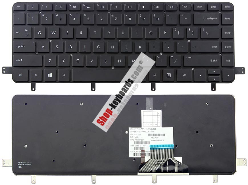 HP Spectre XT TouchSmart 15-4001xx Keyboard replacement