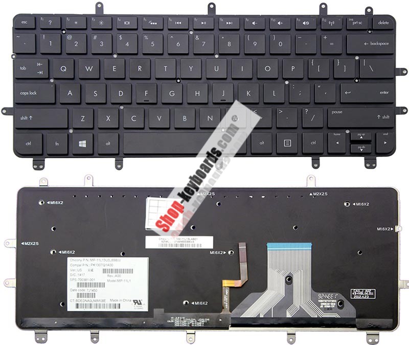 HP PK130TQ1A09 Keyboard replacement