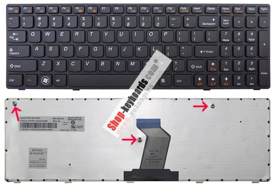 Lenovo Ideapad Z565 Keyboard replacement