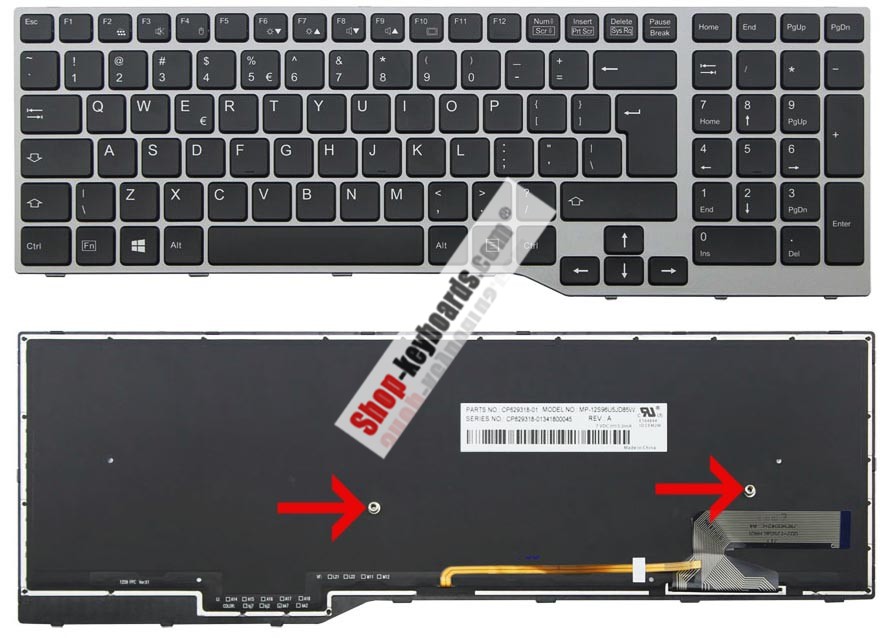 Fujitsu MP-12S90J0JD85W Keyboard replacement