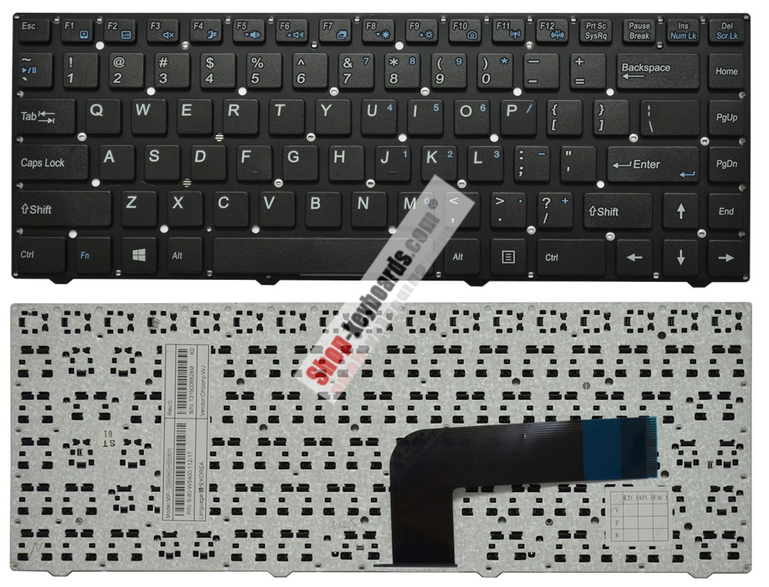 Clevo SKUUSW540EL Keyboard replacement