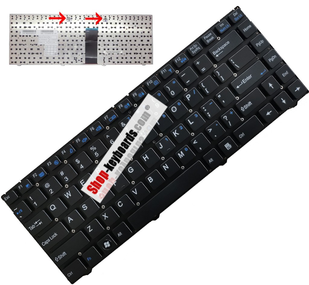 Clevo MP-10F83US-430W Keyboard replacement