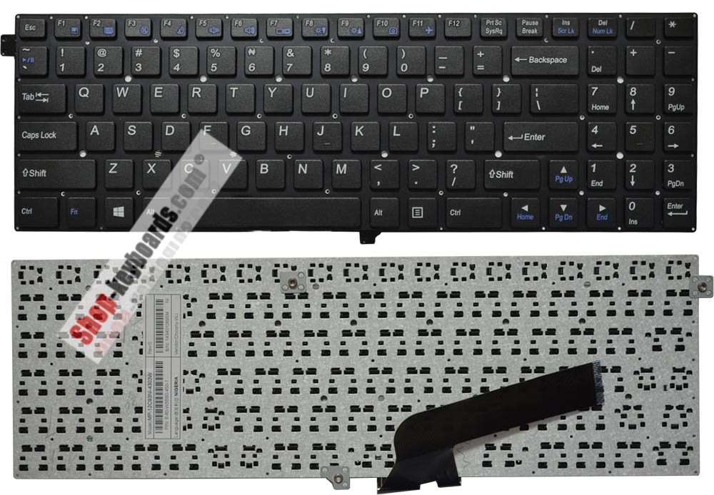 Clevo MP-12C90JO-4303W Keyboard replacement