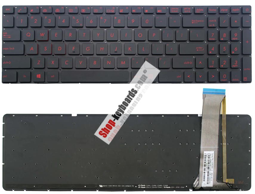 Asus ZX50VW6300  Keyboard replacement