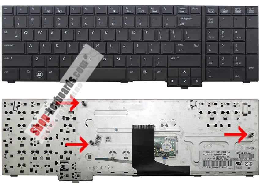 HP 597582-DD1 Keyboard replacement