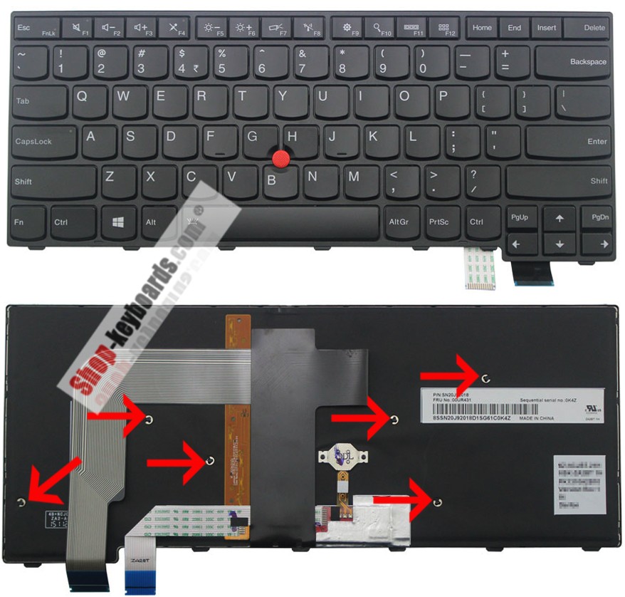 Lenovo 00UR385 Keyboard replacement