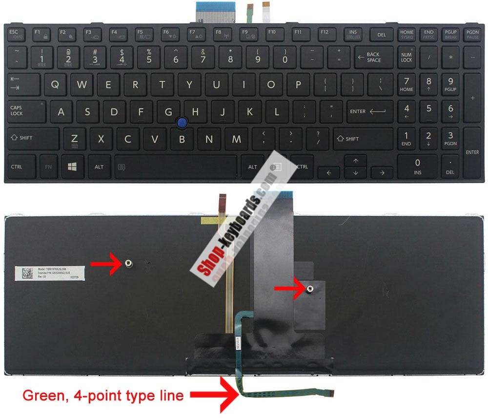 Toshiba SATELLITE PRO A50-C-1V9 Keyboard replacement