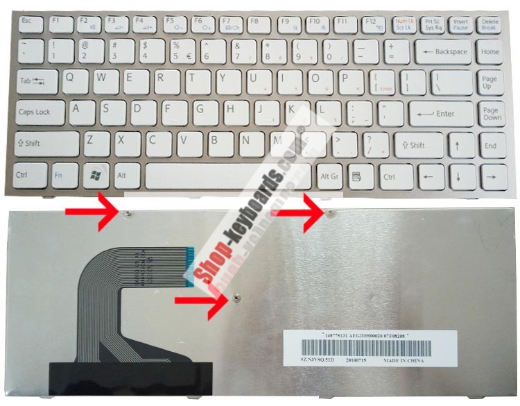 Sony 148778621 Keyboard replacement