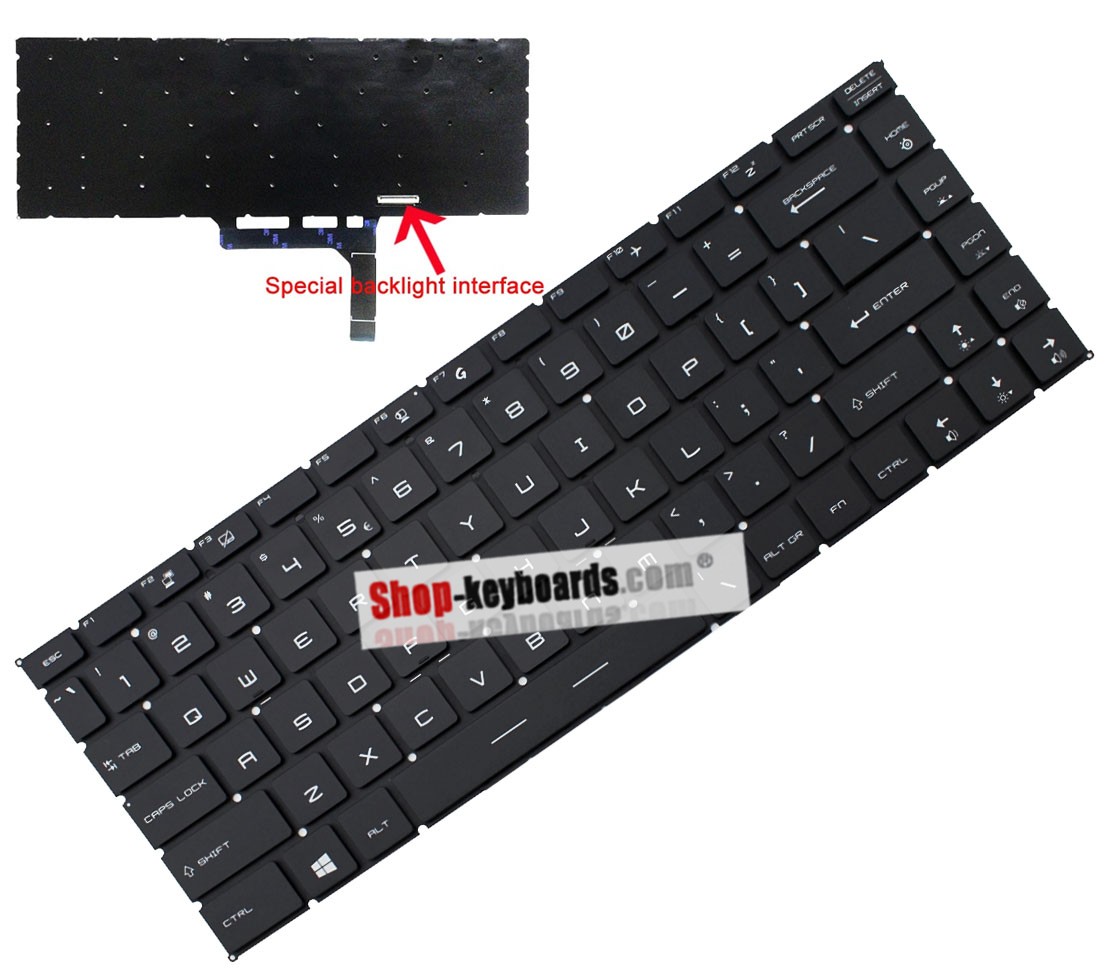 MSI GS65 9SD-1679XFR STEALTH  Keyboard replacement