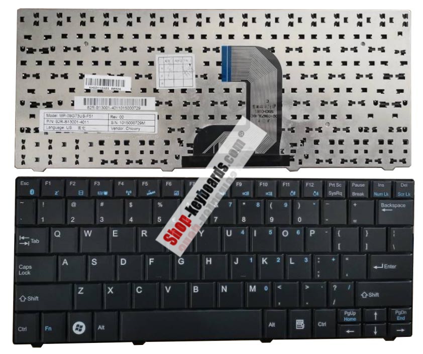 Hasee MP-09G76GB-F51 Keyboard replacement