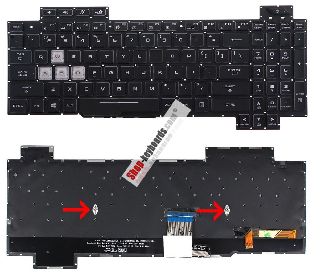 Asus 0KNR0-6614ND00  Keyboard replacement