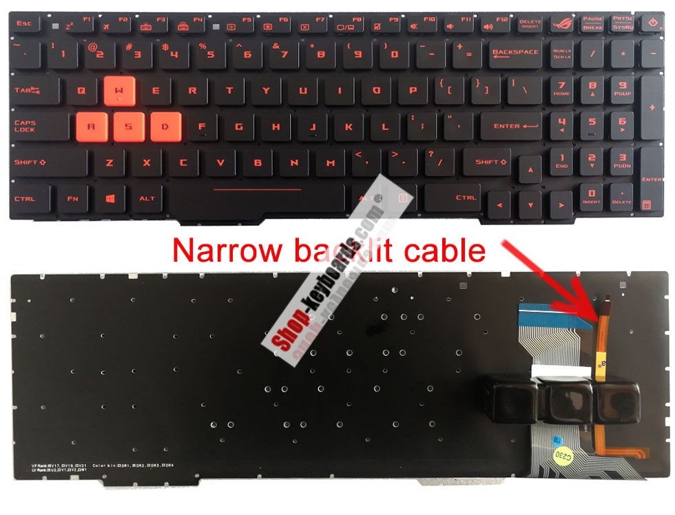Asus 0KNB0-6671FR00 Keyboard replacement