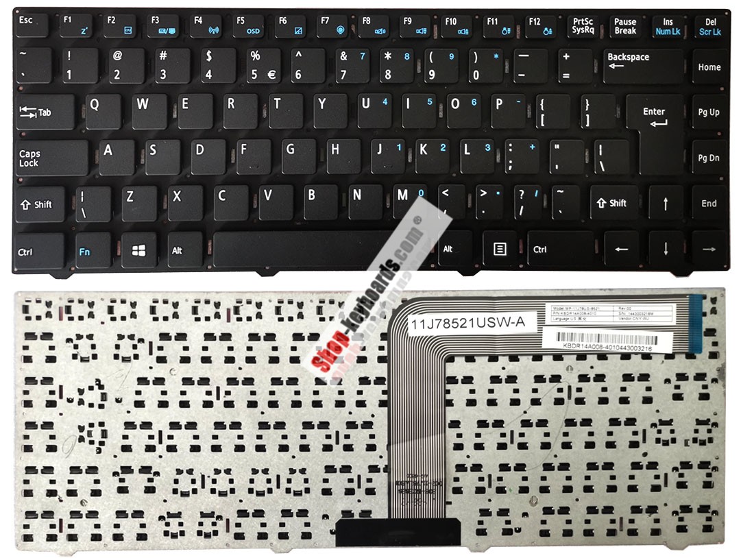 Acer MP-11J78GB-F512 Keyboard replacement