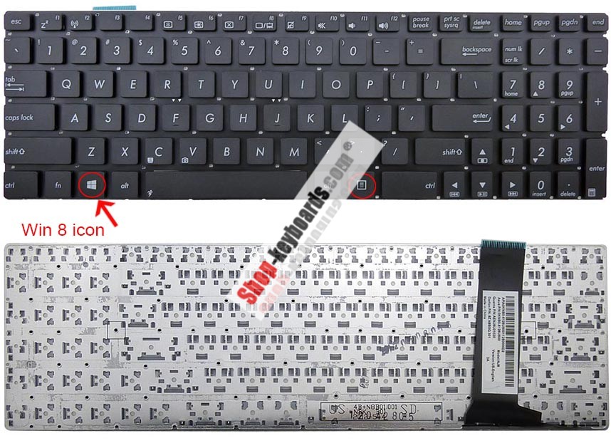 Asus 0KNB0-6120LA00  Keyboard replacement