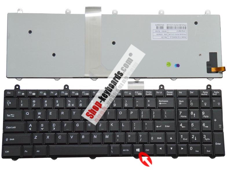 Clevo 6-80-P2700-190-3 Keyboard replacement