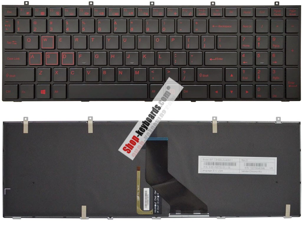 Clevo MP-13H86TQJ4307 Keyboard replacement