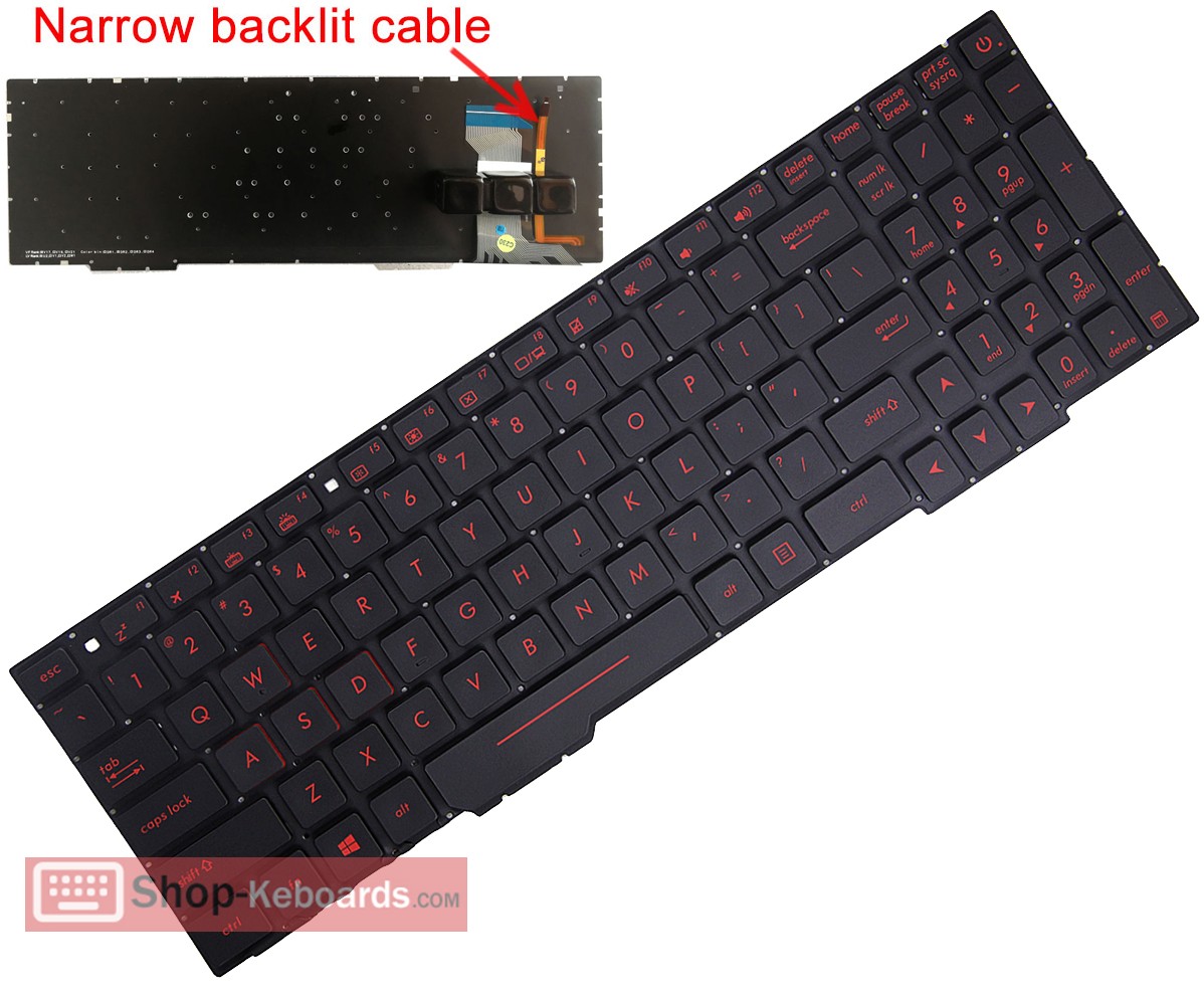 Asus 0KNB0-6675SP00 Keyboard replacement