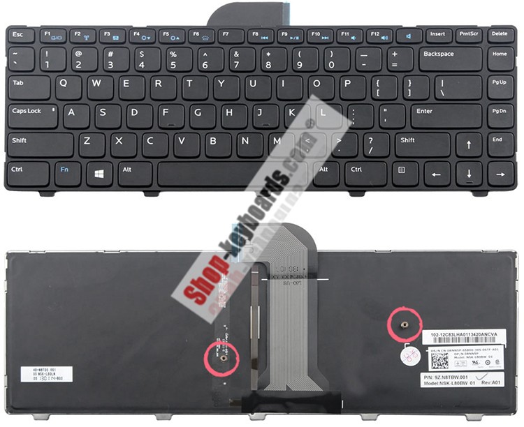 Dell NSK-L80BW Keyboard replacement