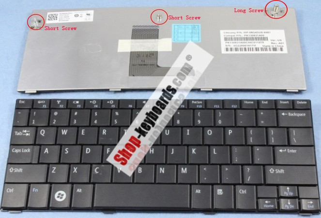 Dell Inspiron Mini 1011n Keyboard replacement