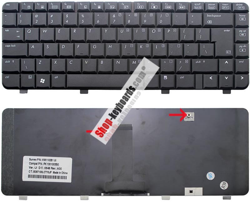 HP PK130100280 Keyboard replacement