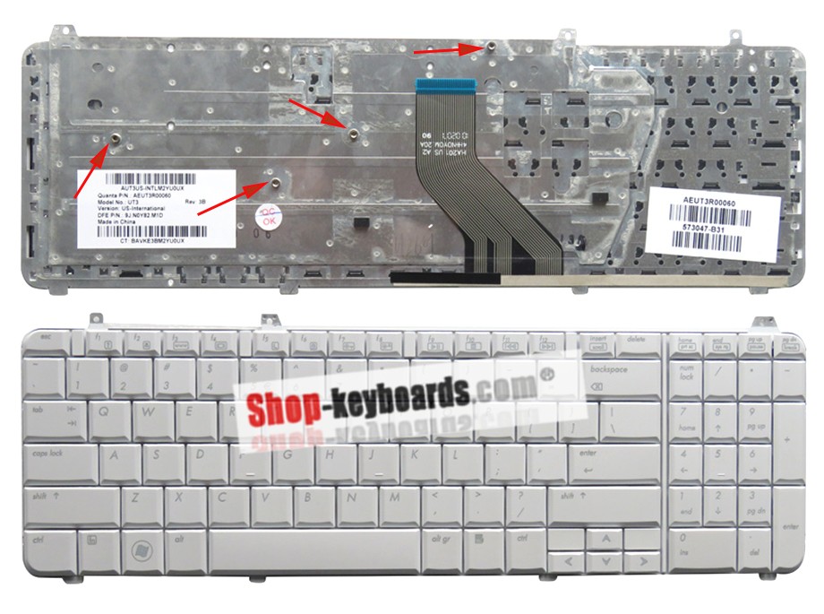 HP 9J.N0Y82.M1E Keyboard replacement