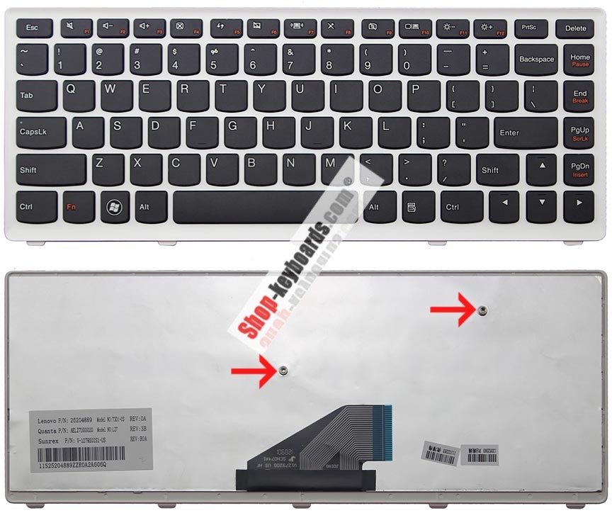 Lenovo 9Z.N7GSQ.E0F Keyboard replacement