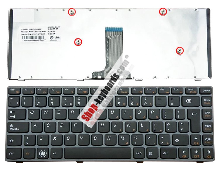 Lenovo 9Z.N5TSW.A0T Keyboard replacement