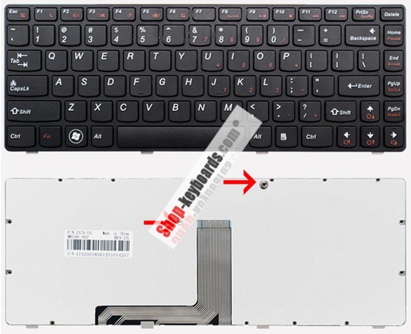 Lenovo 9Z.N5TSQ.P1E Keyboard replacement
