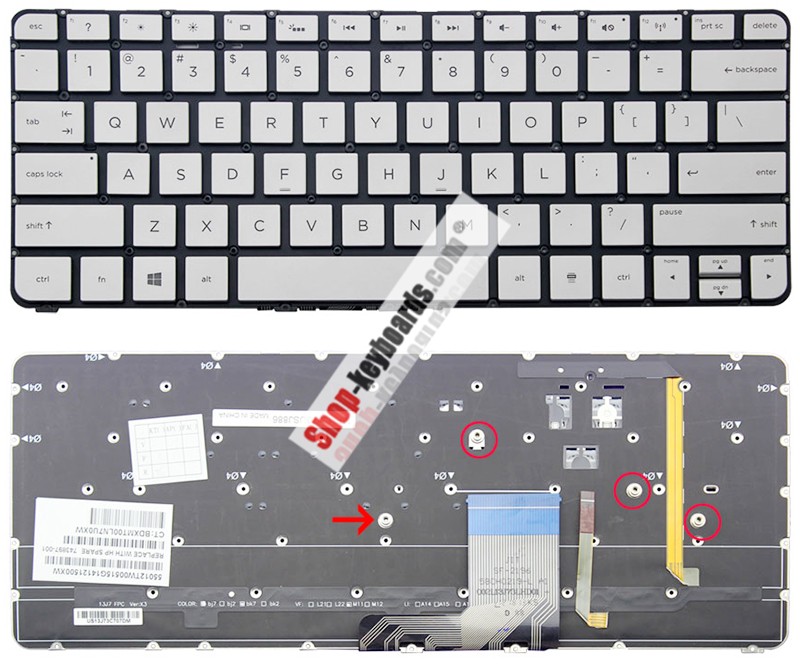 HP 743897-131  Keyboard replacement