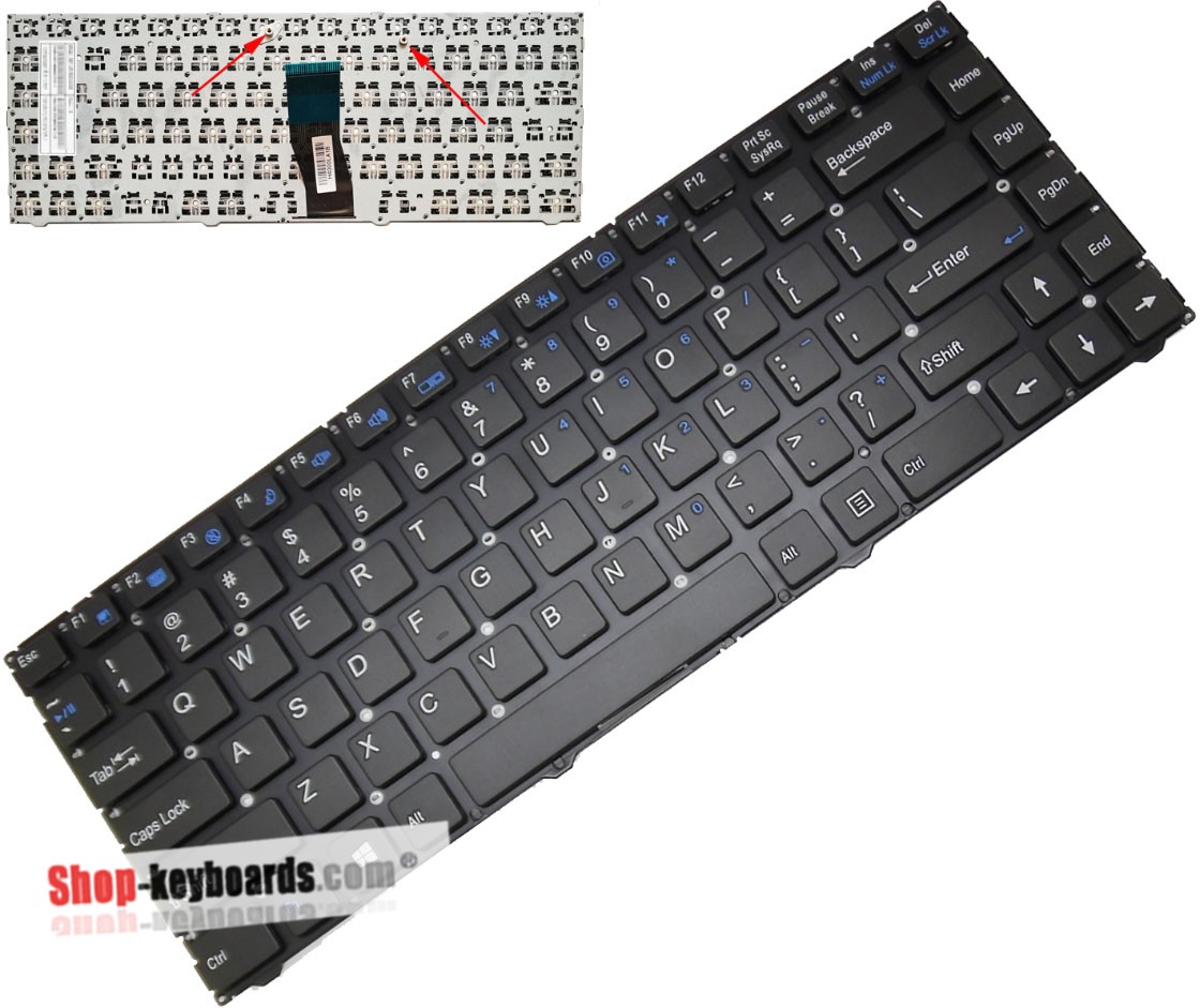 Clevo MP-12R76F0-4301 Keyboard replacement