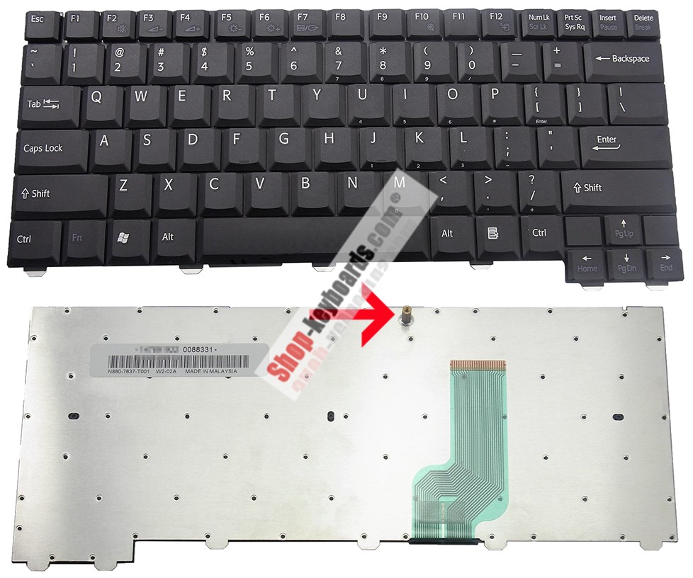 Sony VAIO VGN-B66GP Keyboard replacement