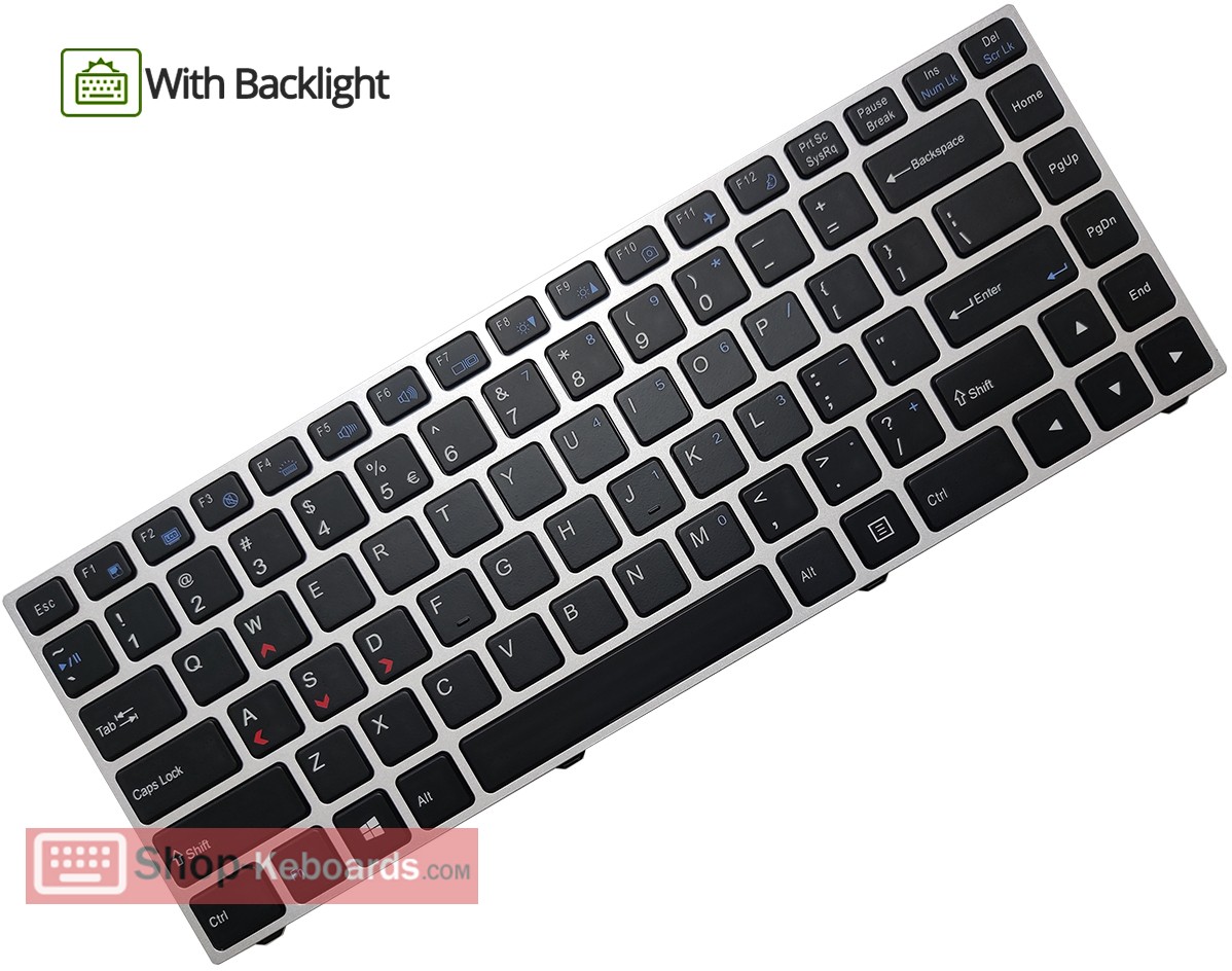 Clevo MP-13C23U4J4303 Keyboard replacement