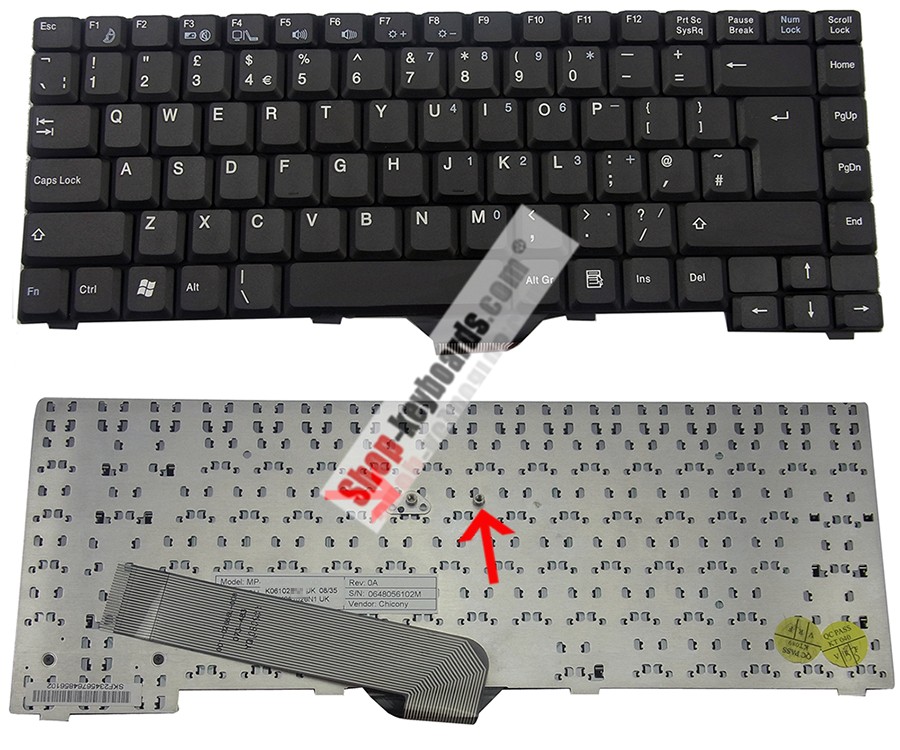 Fujitsu K011727M1 US Keyboard replacement