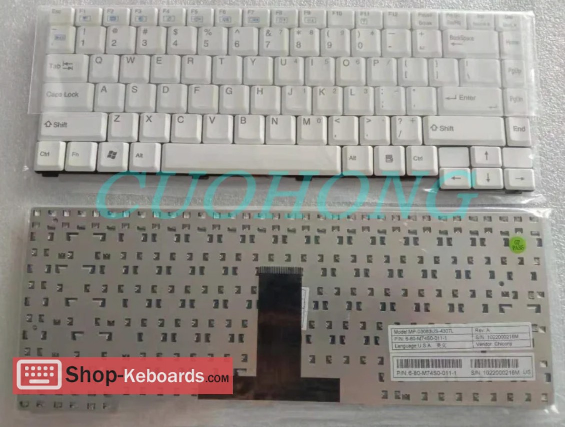 Clevo M740TU Keyboard replacement