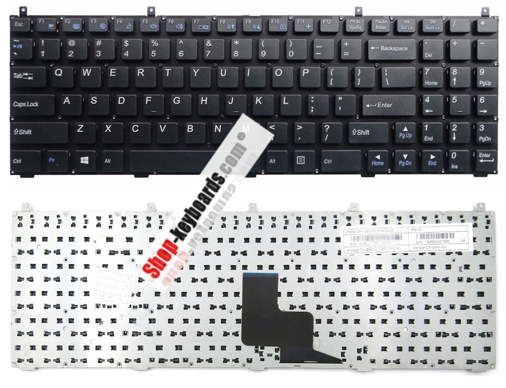 Clevo W76TUN Keyboard replacement