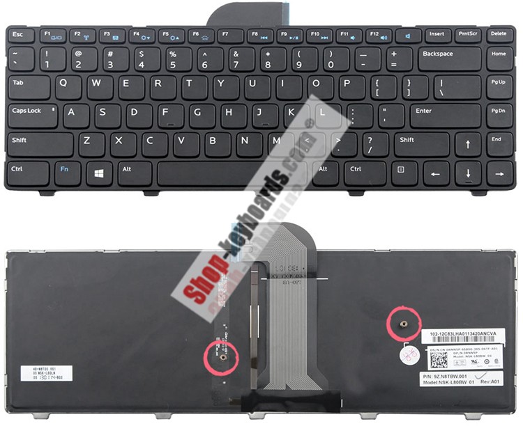 Dell 9J.N2J82.90U Keyboard replacement