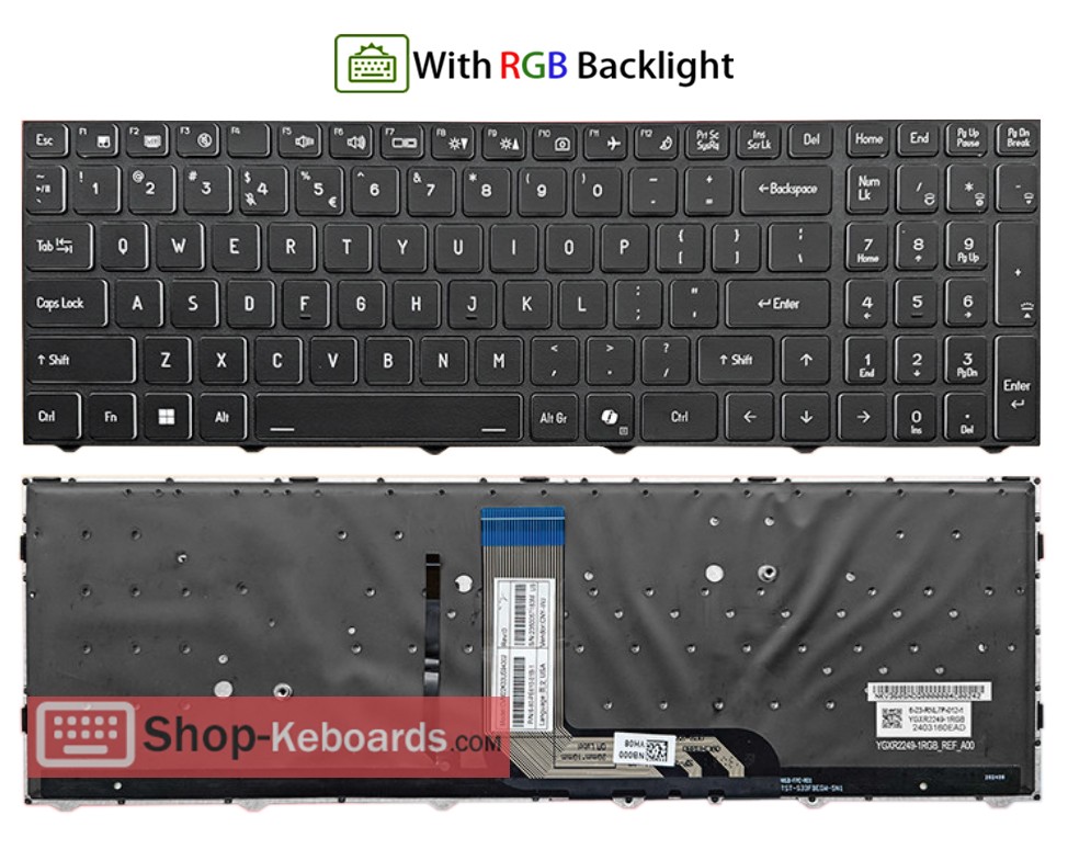 Clevo 6-80-NL710-111-1 Keyboard replacement