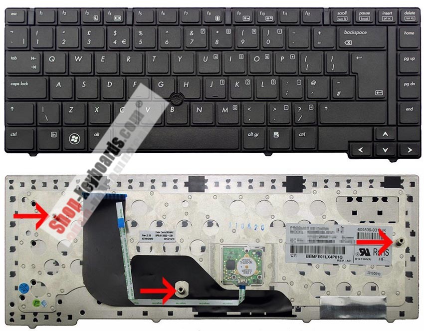 HP PK1307E3A14 Keyboard replacement